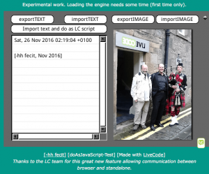 Screenshot of hh's "do as JavaScript" test stack